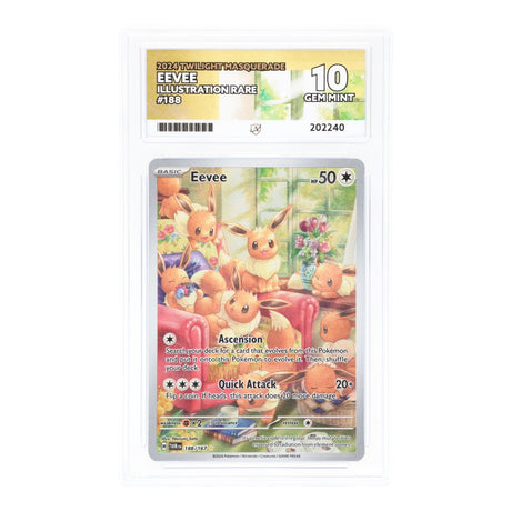 Pokemon - Scarlet & Violet - Twilight Masquerade - Eevee - 188/167 (ACE 10 Art Label Graded Slab) - JET Cards