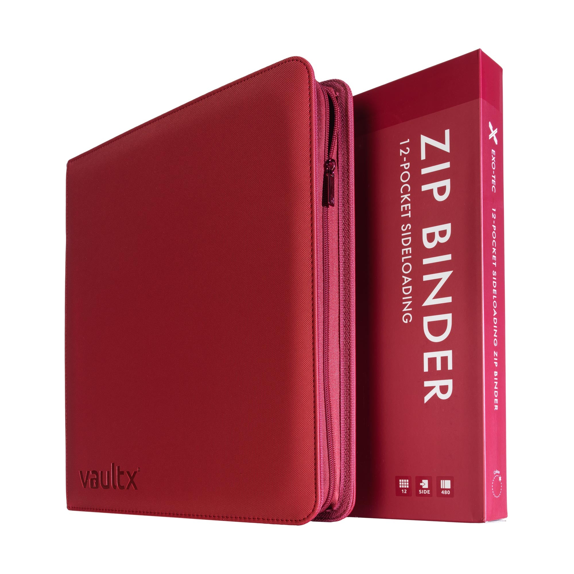 Vault X - 12-Pocket Exo-Tec® - Zip Binder - Metallic Red
