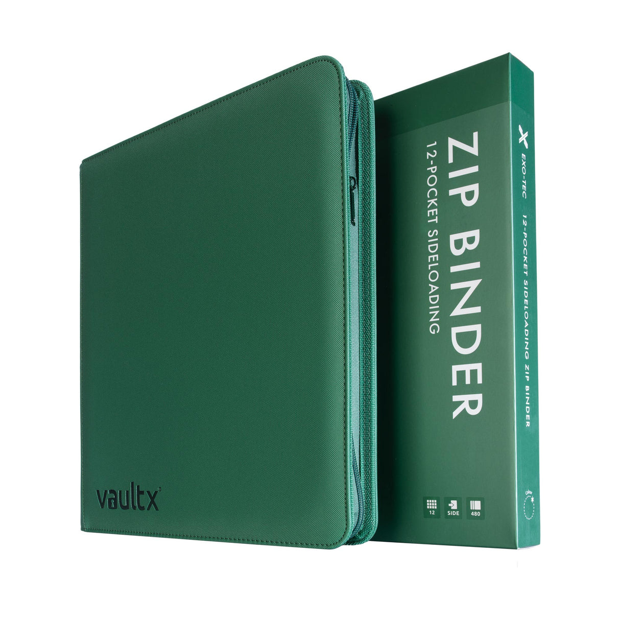 Vault X - 12-Pocket Exo-Tec® - Zip Binder - Metallic Green