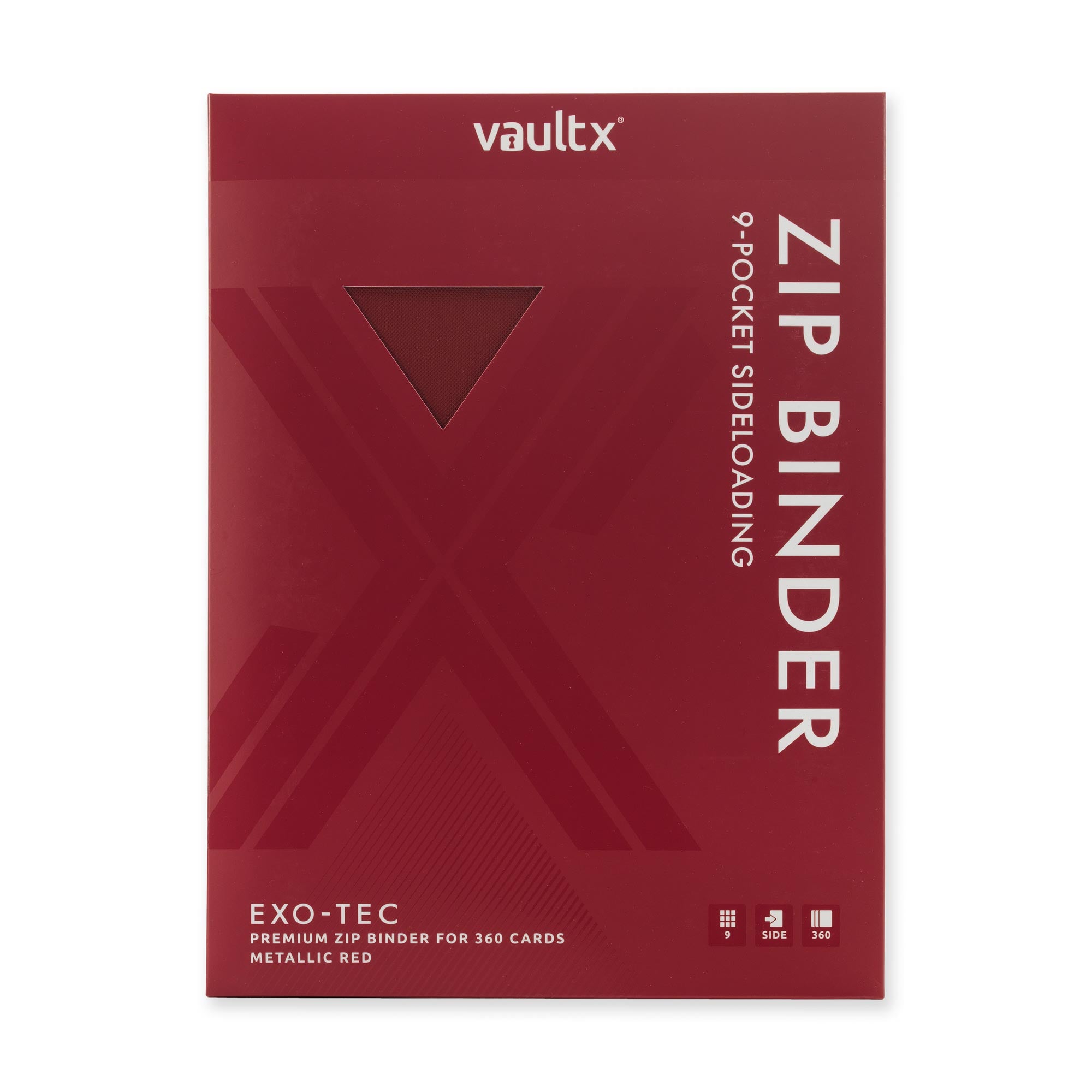 Vault X - 9-Pocket Exo-Tec® - Zip Binder - Metallic Red