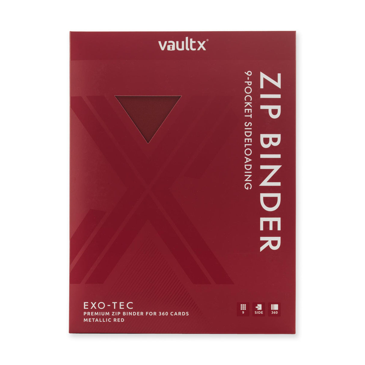Vault X - 9-Pocket Exo-Tec® - Zip Binder - Metallic Red