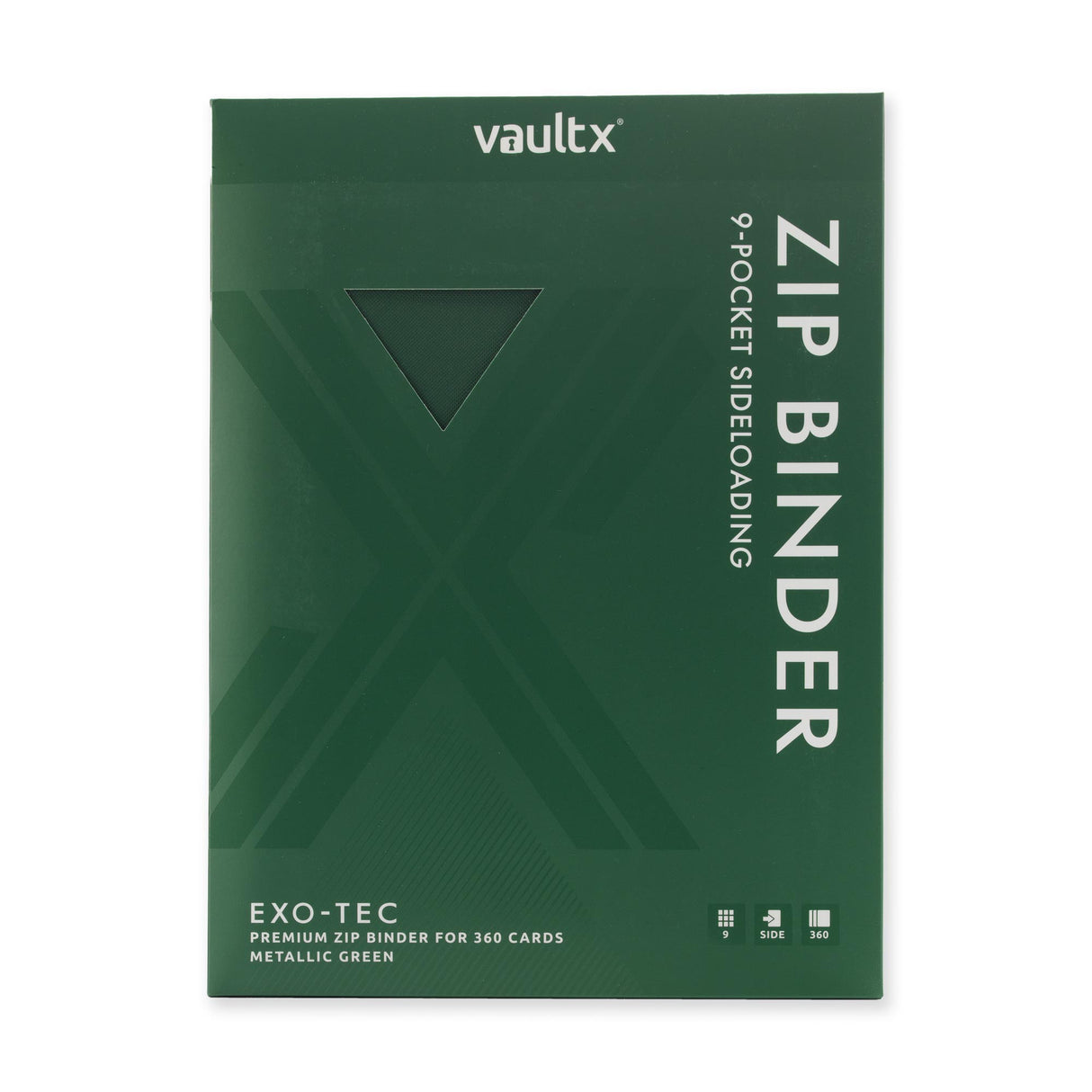 Vault X - 9-Pocket Exo-Tec® - Zip Binder - Metallic Green