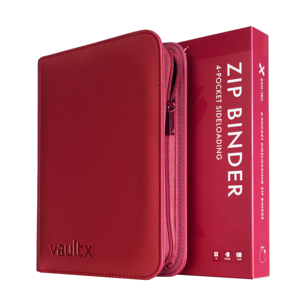 Vault X - 4-Pocket Exo-Tec® - Zip Binder - Metallic Red