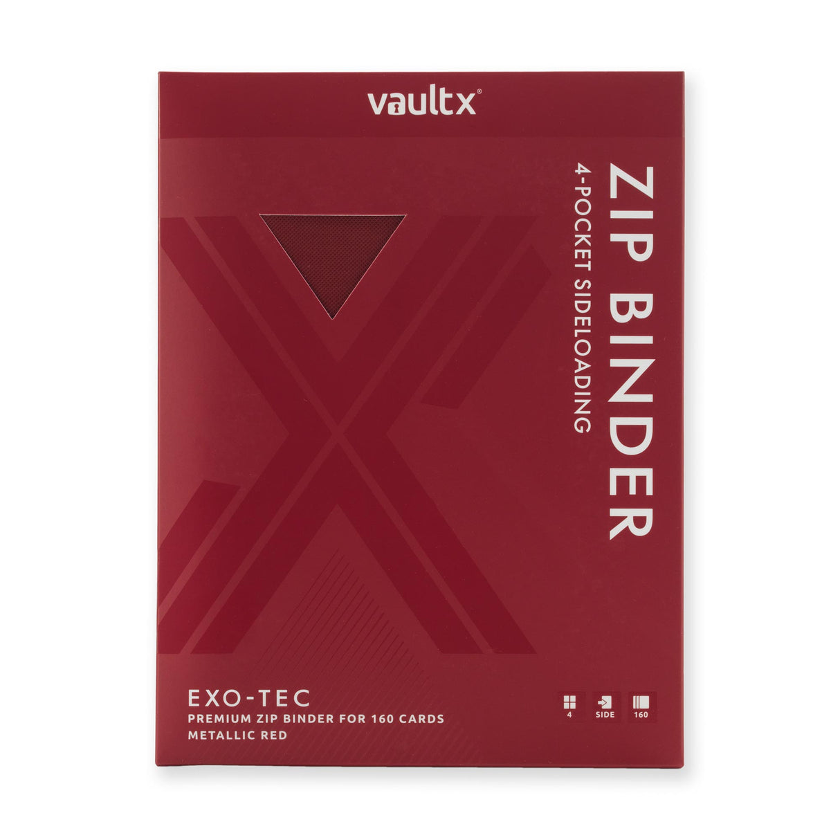 Vault X - 4-Pocket Exo-Tec® - Zip Binder - Metallic Red