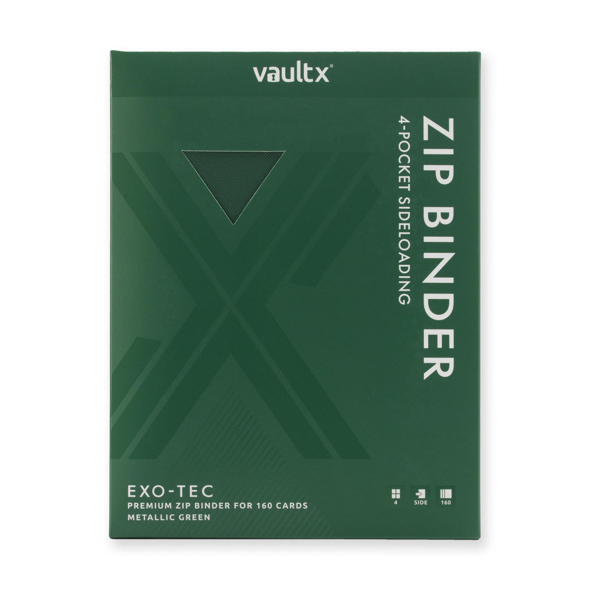 Vault X - 4-Pocket Exo-Tec® - Zip Binder - Metallic Green