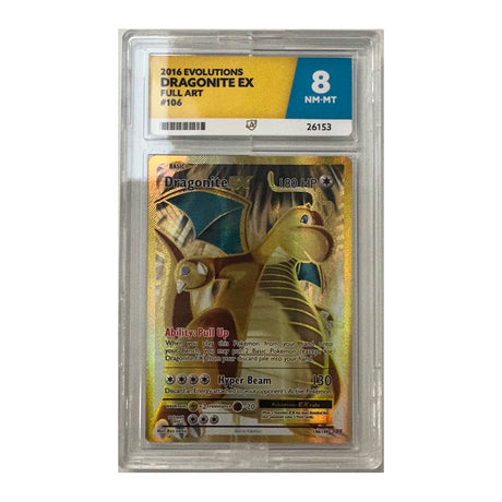 Pokemon - XY - Evolutions - Dragonite EX - 106/108 (ACE 8 Colour Match Label Graded Slab) - JET Cards