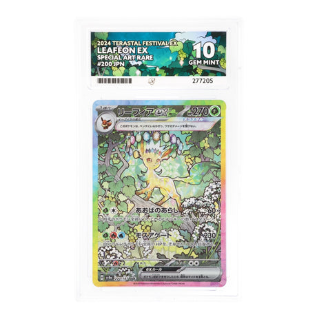 Pokemon - Scarlet & Violet - Terastal Festival ex - Leafeon ex - 200/187 (ACE 10 Art Label Graded Slab) - JET Cards