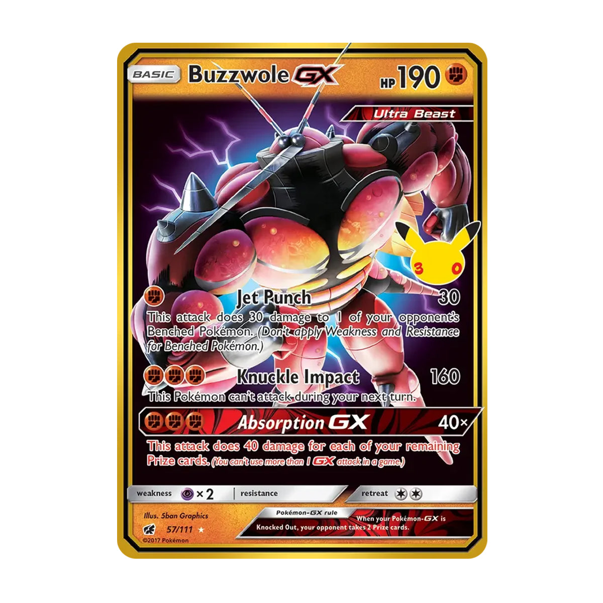 Buzzwole GX 57/111 - Mega Evolution - 30th Celebration - Classic Collection