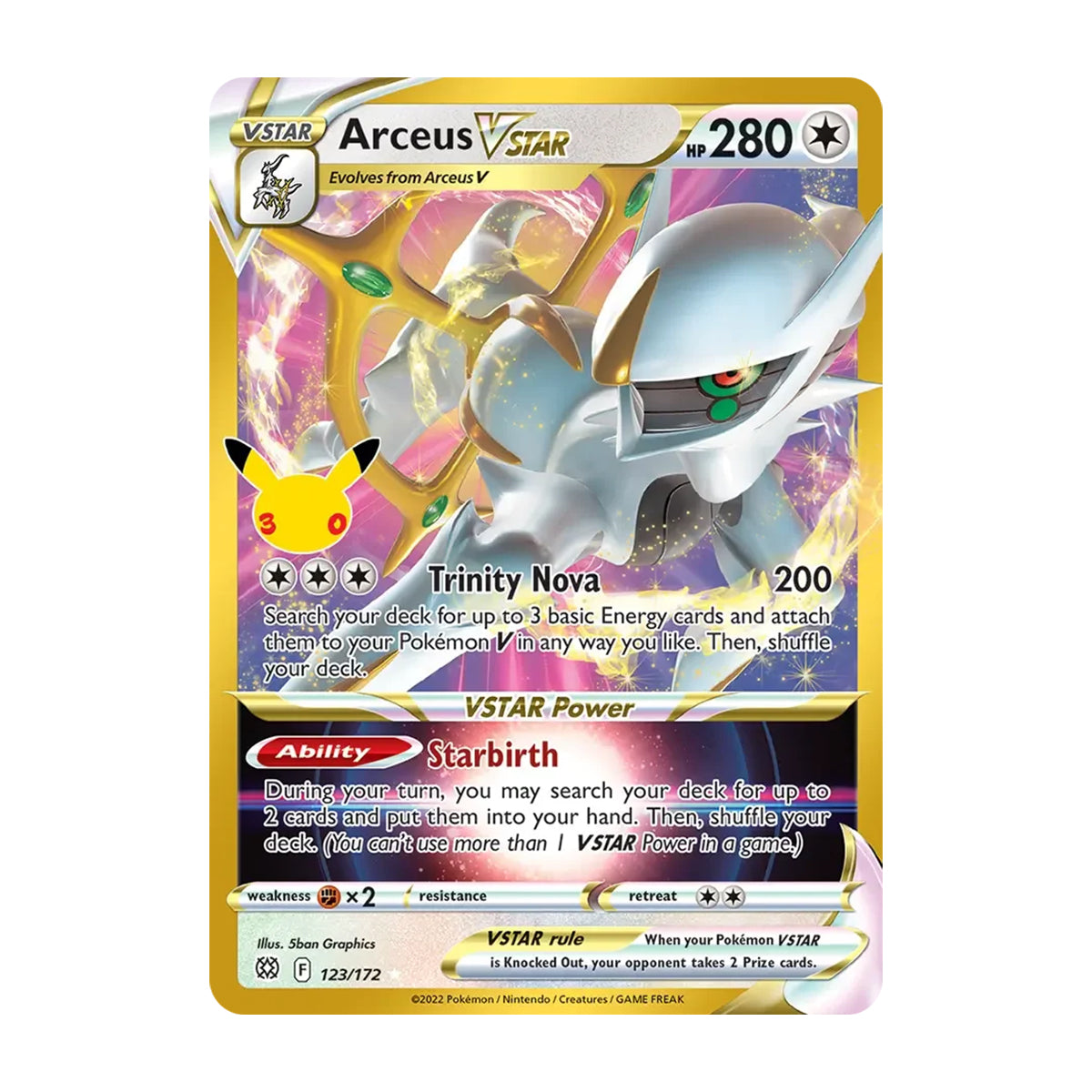 Arceus VSTAR 123/172 - Mega Evolution - 30th Celebration - Classic Collection