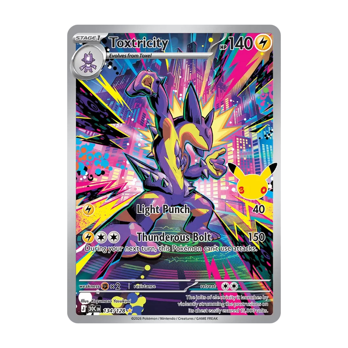 Toxtricity 134/128 - Mega Evolution - 30th Celebration - Illustration Rare