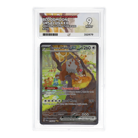 Pokemon - Scarlet & Violet - Twilight Masquerade - Bloodmoon Ursaluna ex - 216/167 (ACE 9 Art Label Graded Slab) - JET Cards