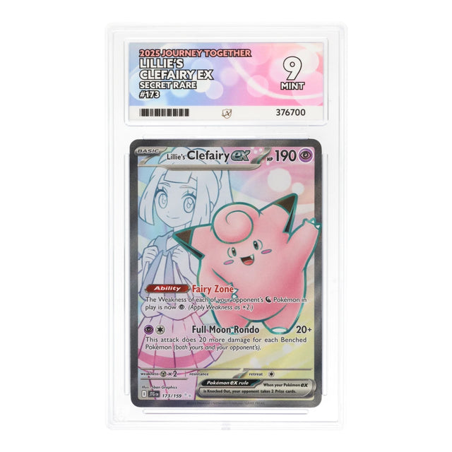 Pokemon - Scarlet & Violet - Journey Together - Lillie's Clefairy ex - 173/159 (ACE 9 Art Label Graded Slab) - JET Cards