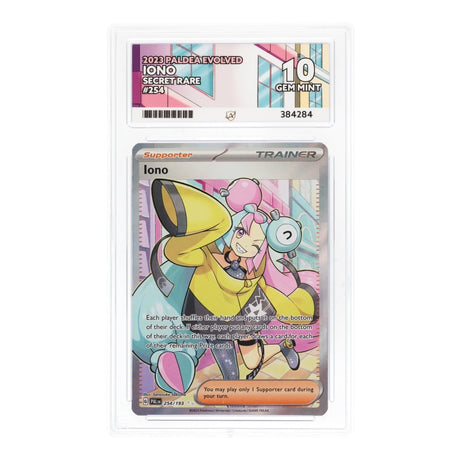 Pokemon - Sword & Shield - Paldea Evolved - Iono - 254/193 (ACE 10 Art Label Graded Slab) - JET Cards