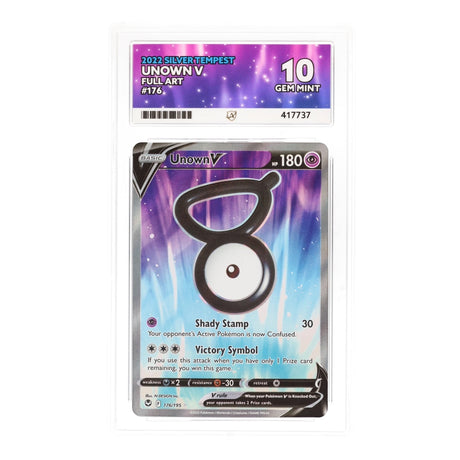 Pokemon - Sword & Shield - Silver Tempest - Unown V - 176/195 (ACE 10 Art Label Graded Slab) - JET Cards