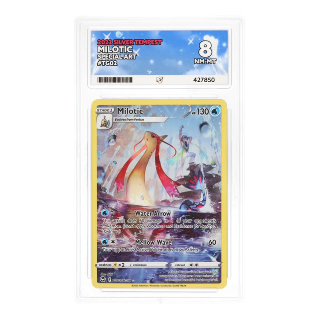Pokemon - Sword & Shield - Silver Tempest - Milotic - TG02/TG30 (ACE 8 Art Label Graded Slab) - JET Cards