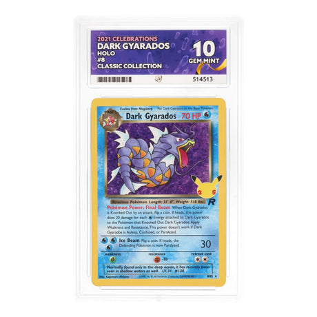Pokemon - Sword & Shield - Celebrations - Dark Gyarados - 8/82 (ACE 10 Art Label Graded Slab) - JET Cards