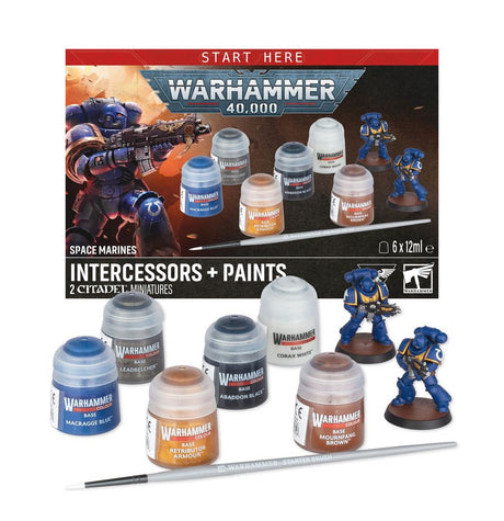 Warhammer 40,000 - Space Marines - Intercessors + Paints - JET Cards