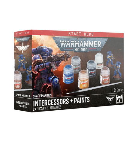 Warhammer 40,000 - Space Marines - Intercessors + Paints - JET Cards