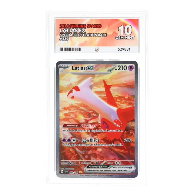 Pokemon - Scarlet & Violet - Surging Sparks - Latias ex - 239/191 (ACE 10 Art Label Graded Slab) - JET Cards