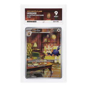 Pokemon - Scarlet & Violet - White flare - Herdier - 155/086 (ACE 9 Art Label Graded Slab) - JET Cards