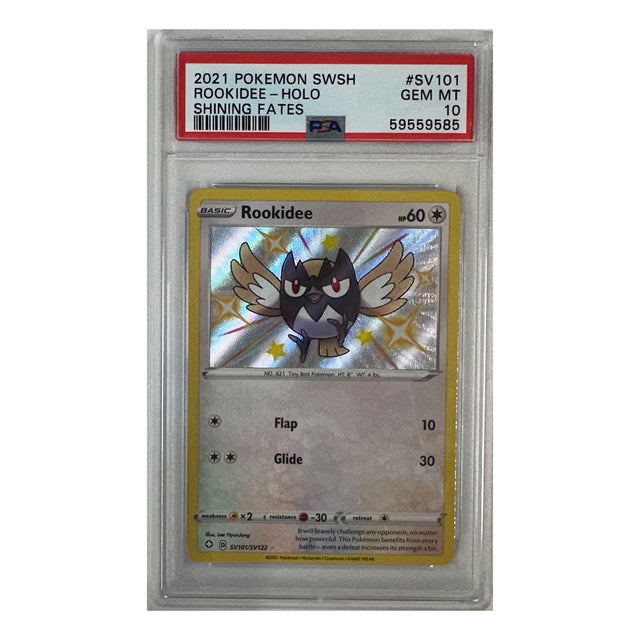 Pokemon - Sword & Shield - Shining Fates - Rookidee - SV101/SV122 (PSA 10 Graded Slab) - JET Cards