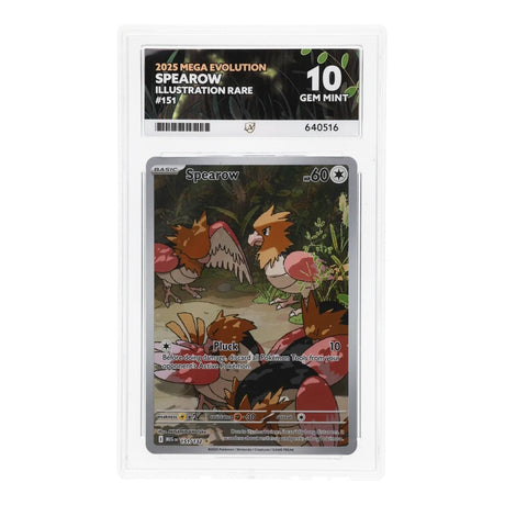 Pokemon - Mega Evolution - Base Set - Spearow - 151/132 (ACE 10 Art Label Graded Slab) - JET Cards