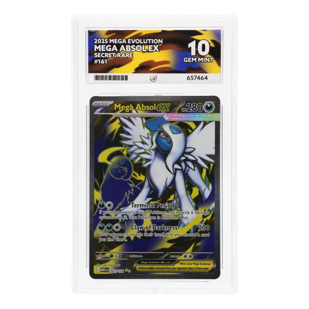 Pokemon - Mega Evolution - Mega Absol ex - 161/132 (ACE 10 Art Label Graded Slab) - JET Cards