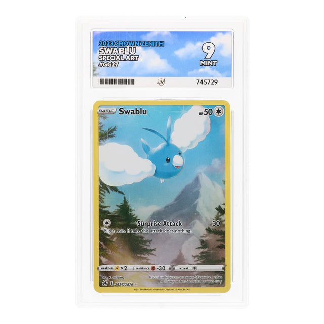 Pokemon - Sword & Shield - Crown Zenith - Swablu - GG27/GG70 (ACE 9 Art Label Graded Slab) - JET Cards
