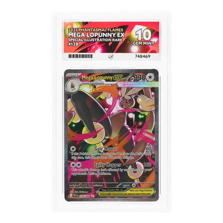 Pokemon - Mega Evolution - Phantasmal Flames - Mega Lopunny ex - 128/094 (ACE 10 Art Label Graded Slab) - JET Cards