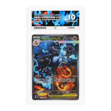 Pokemon - Mega Evolution - Phantasmal Flames - Mega Charizard X ex - 125/094 (ACE 10 Art Label Graded Slab) - JET Cards