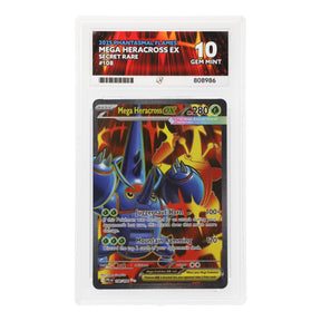 Pokemon - Mega Evolution - Phantasmal Flames - Mega Heracross ex - 108/094 (ACE 10 Art Label Graded Slab) - JET Cards