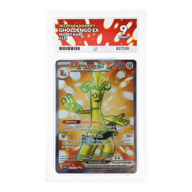 Pokemon - Sword & Shield - Paradox Rift - Gholdengo ex - 231/182 (ACE 9 Art Label Graded Slab) - JET Cards