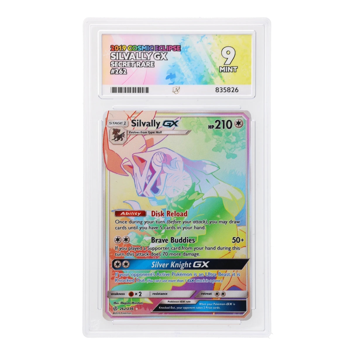 Pokemon - Sun & Moon - Cosmic Eclipse - Silvally GX - 262/236 (ACE 9 Art Label Graded Slab) - JET Cards