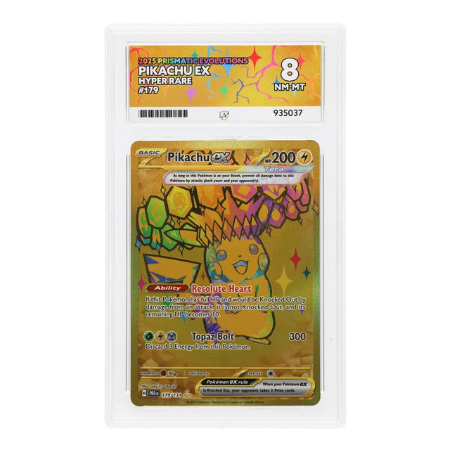 Pokemon - Scarlet & Violet - Prismatic Evolutions - Pikachu ex - 179/131 (ACE 8 Art Label Graded Slab) - JET Cards