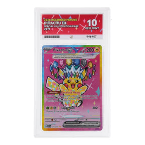 Pokemon - Mega Evolution - Ascended Heroes - Pikachu ex - 277/217 (ACE 10 Art Label Graded Slab) - JET Cards