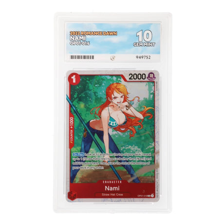 One Piece - Romance Dawn - Nami - OP01-016 (ACE 10 Art Label Graded Slab) - JET Cards