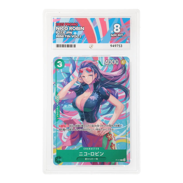One Piece - Mini Tin Vol.2 - Nico Robin - P-111 (ACE 8 Art Label Graded Slab) - JET Cards