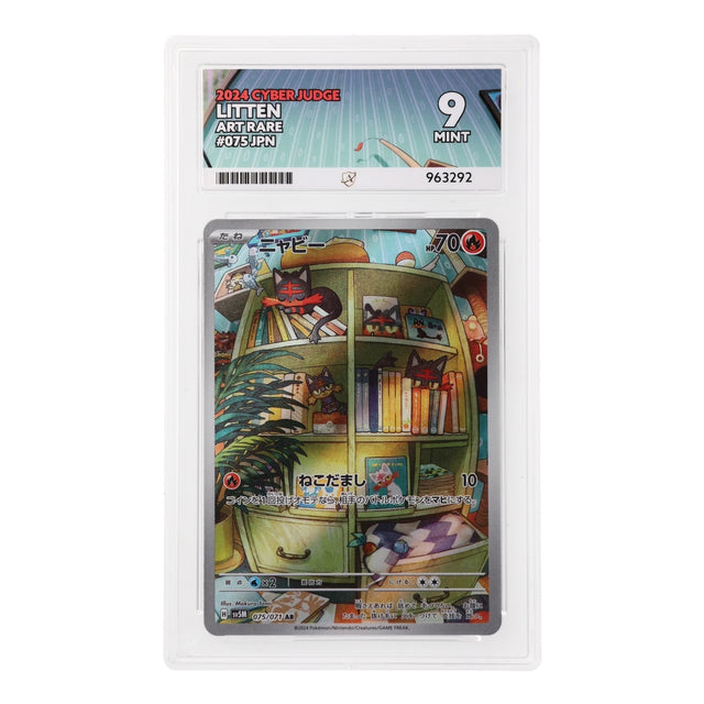 Pokemon - Scarlet & Violet - Cyber Judge - Litten - 075/071 (ACE 9 Art Label Graded Slab) - JET Cards