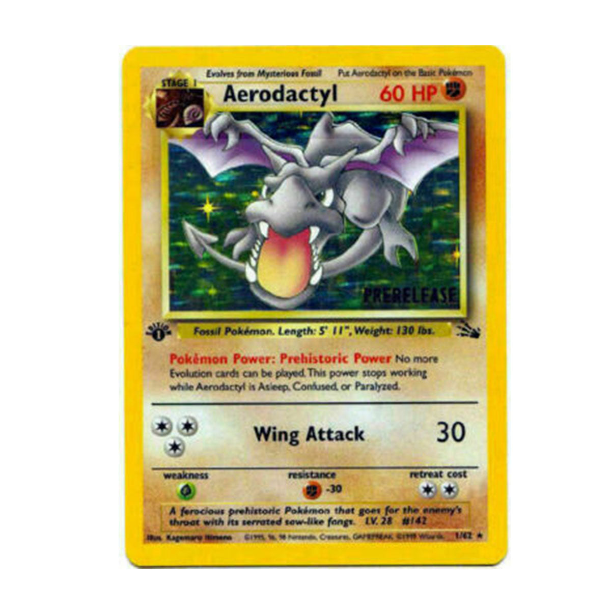 Aerodactyl 1/62 - Base Set - Fossil - 1st Edition (Prerelease)