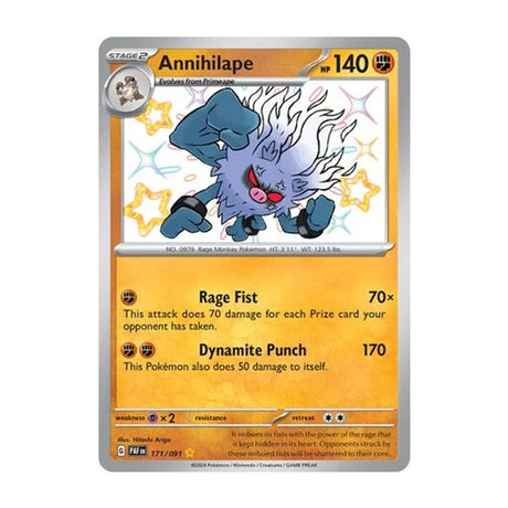 Annihilape 171/091 - Scarlet & Violet - Paldean Fates - Shiny Rare - JET Cards