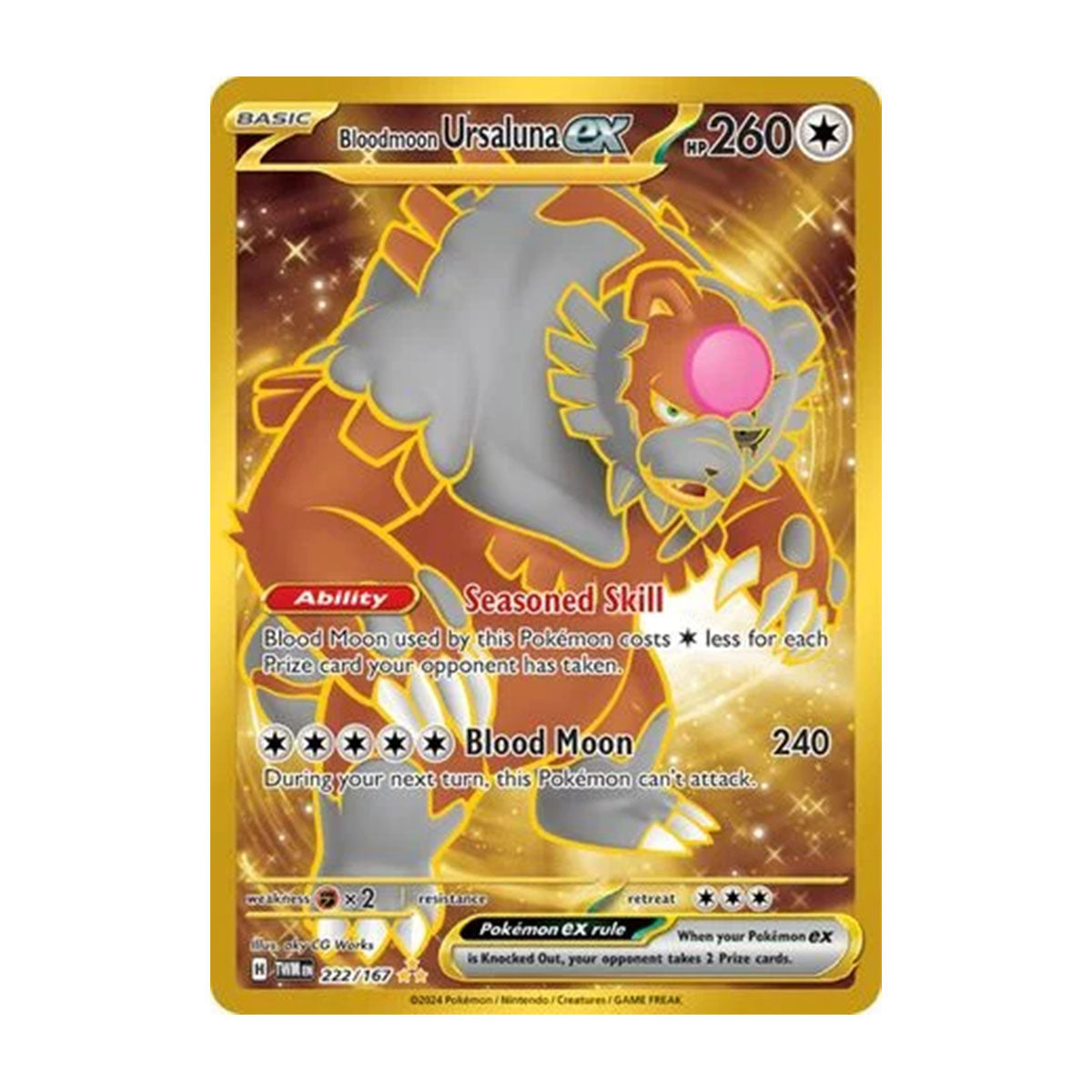 Bloodmoon Ursaluna EX 222/167 - Scarlet & Violet - Twilight Masquerade - Hyper Rare