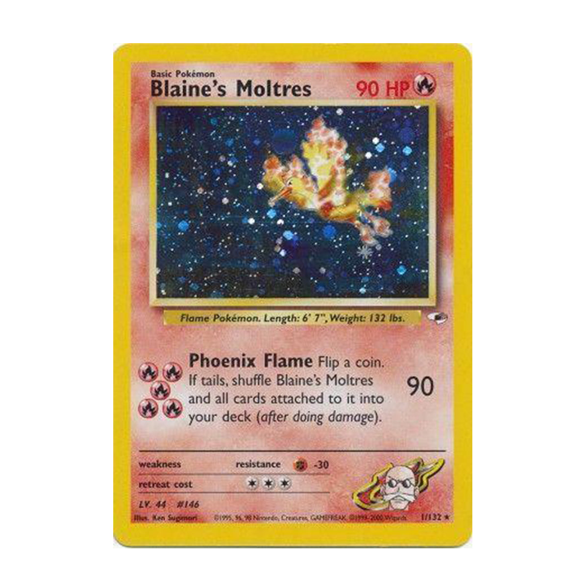 Blaine's Moltres 1/32 - Gym Heroes - Holo Reverse