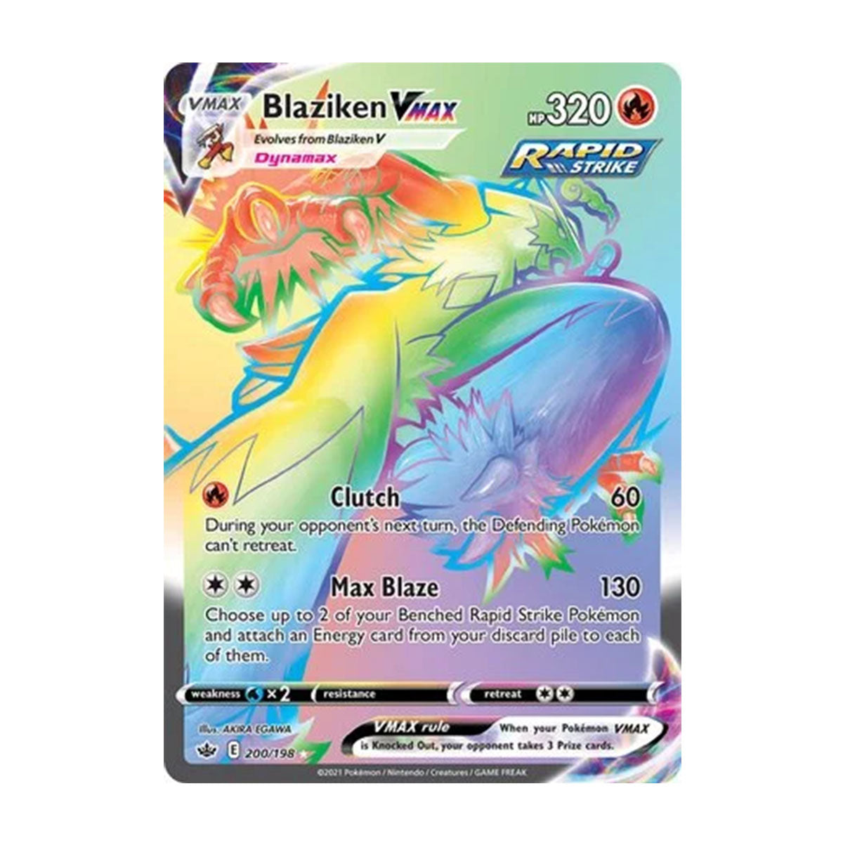 Blaziken VMAX 200/198 - Sword & Shield - Chilling Reign - Rare Rainbow