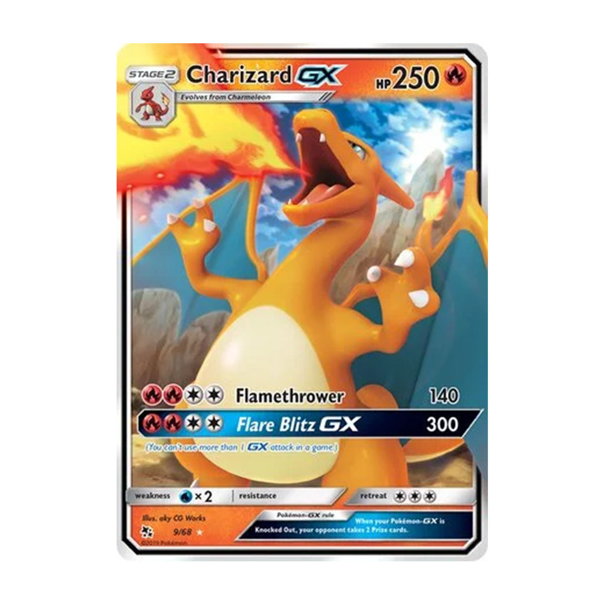 Charizard GX 9/68 - Sun & Moon - Hidden Fates - Rare Holo GX