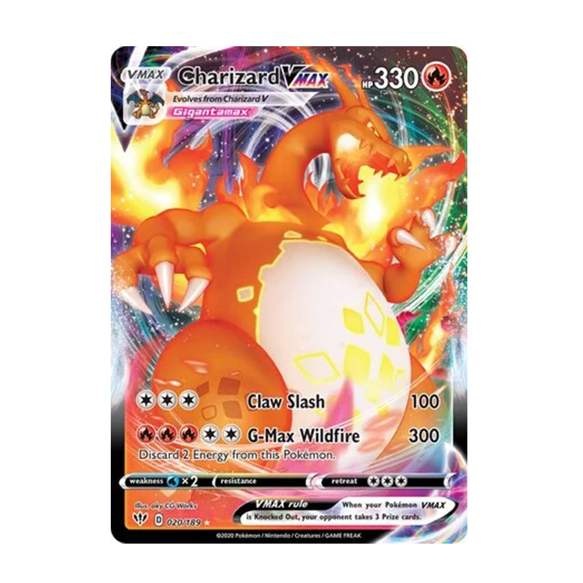 Charizard VMAX 020/189 - Sword & Shield - Darkness Ablaze - Holo Rare VMAX
