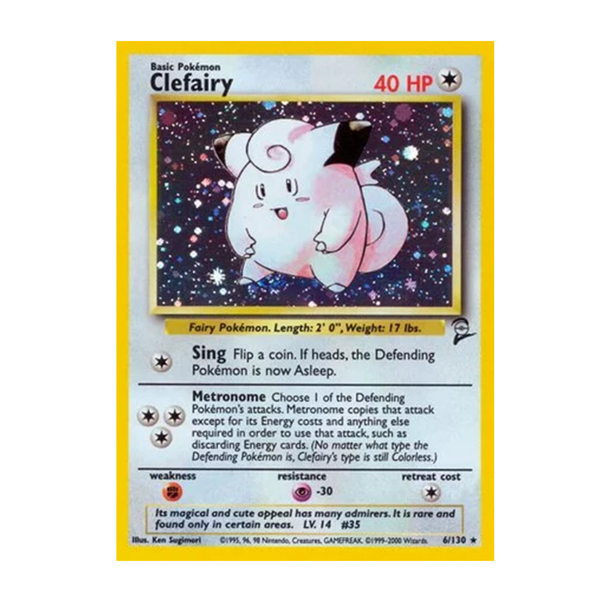 Clefairy 6/130- Base Set 2 - Holo Rare