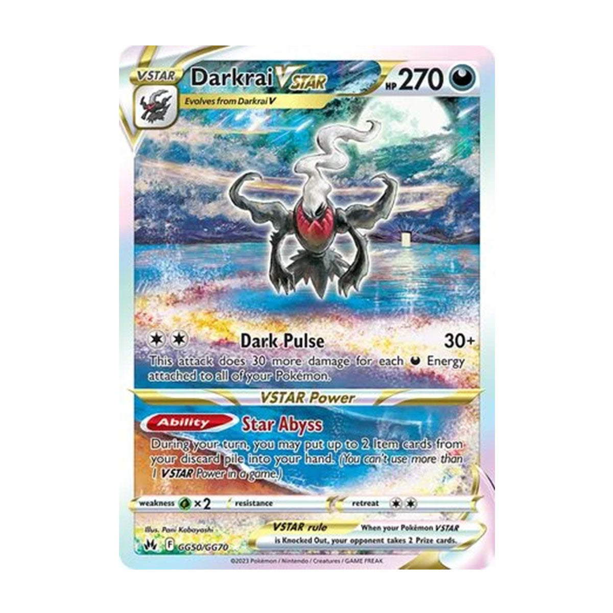 Darkrai VSTAR GG50/GG70 - Sword & Shield - Crown Zenith - Holo Rare VSTAR