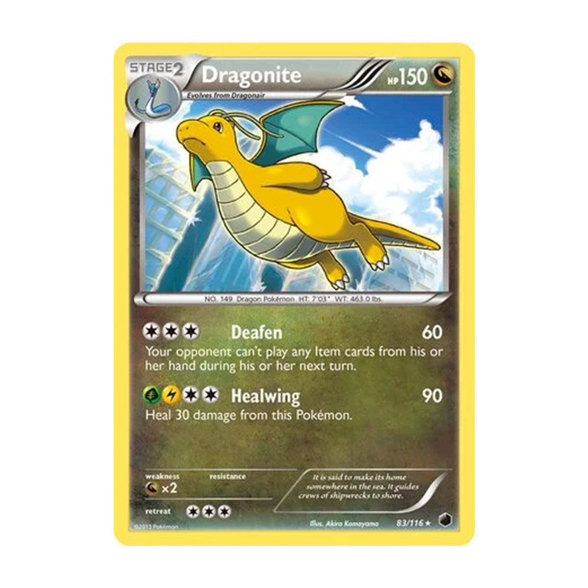 Dragonite 83/116 - Black & White - Plasma Freeze - Cosmos Holo