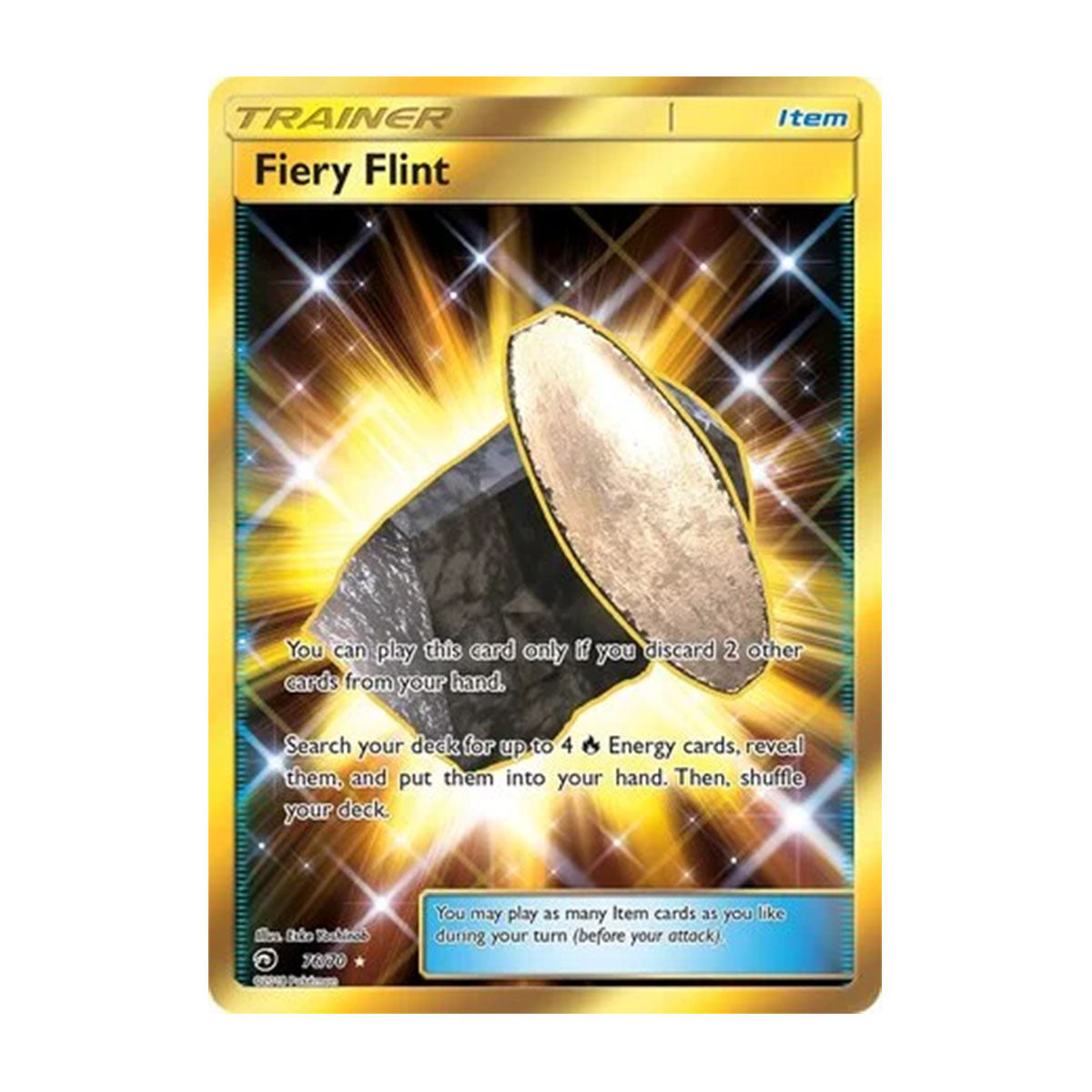 Fiery Flint 76/70 - Sun & Moon - Dragon Majesty - Rare Secret