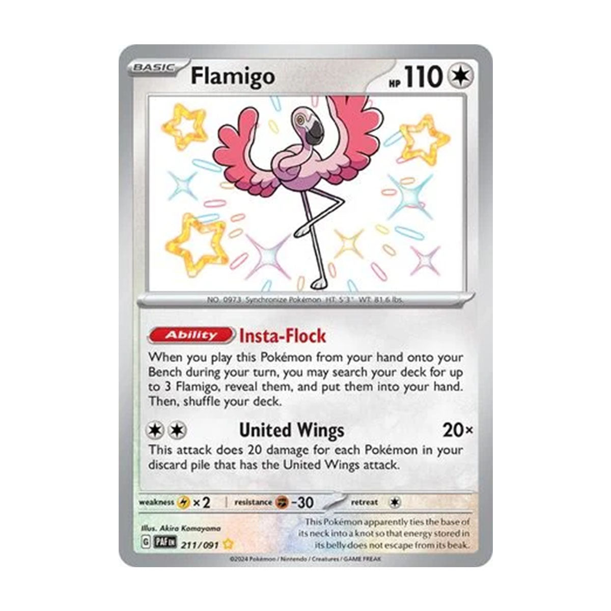 Flamigo 211/091 - Scarlet & Violet - Paldean Fates - Shiny Rare
